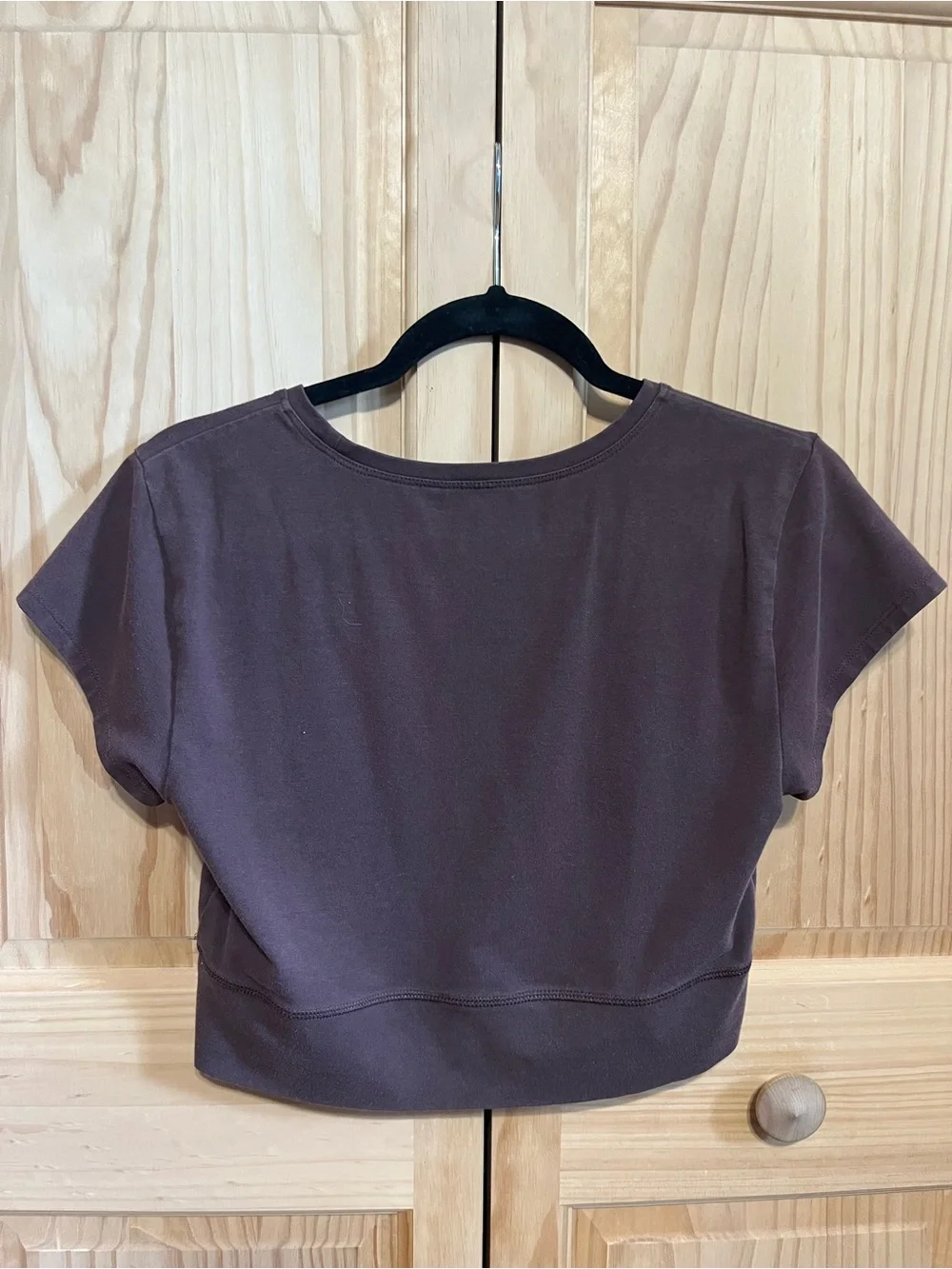 Women's Brown Crop Crossed Tee - Picture 2 of 3